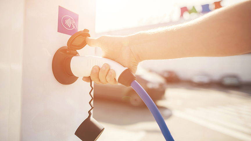 Electric Vehicle Charging Sunlight