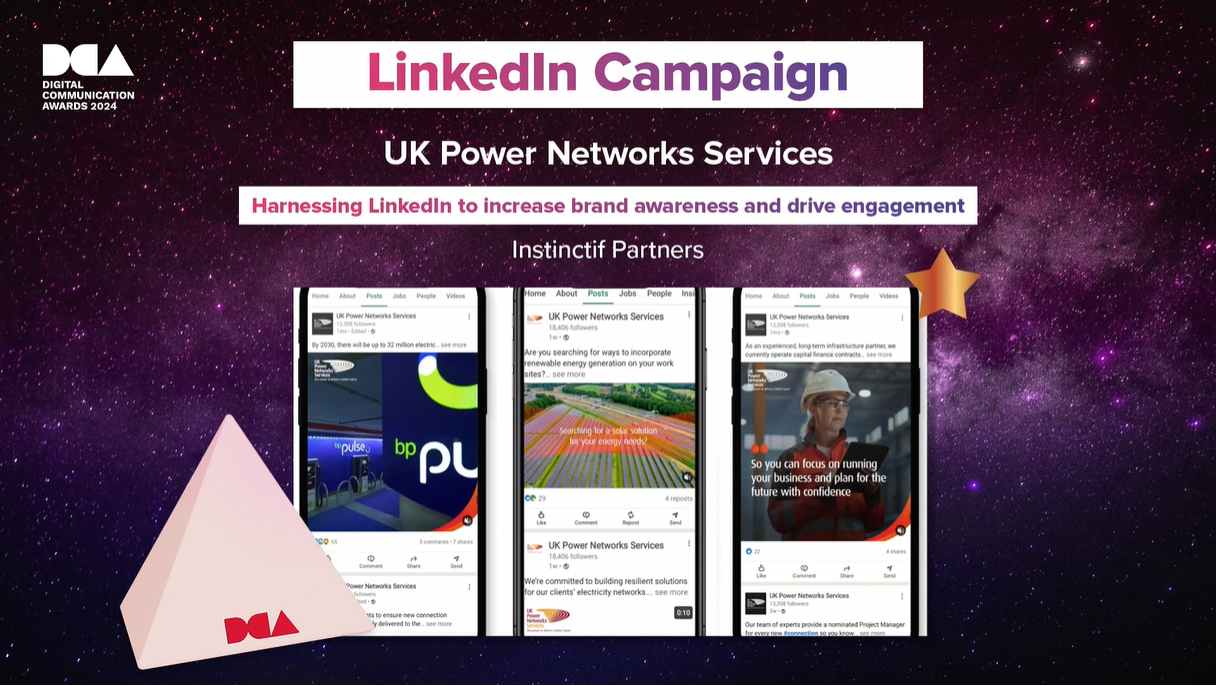 Celebrating a win at the Digital Communication Awards 2024